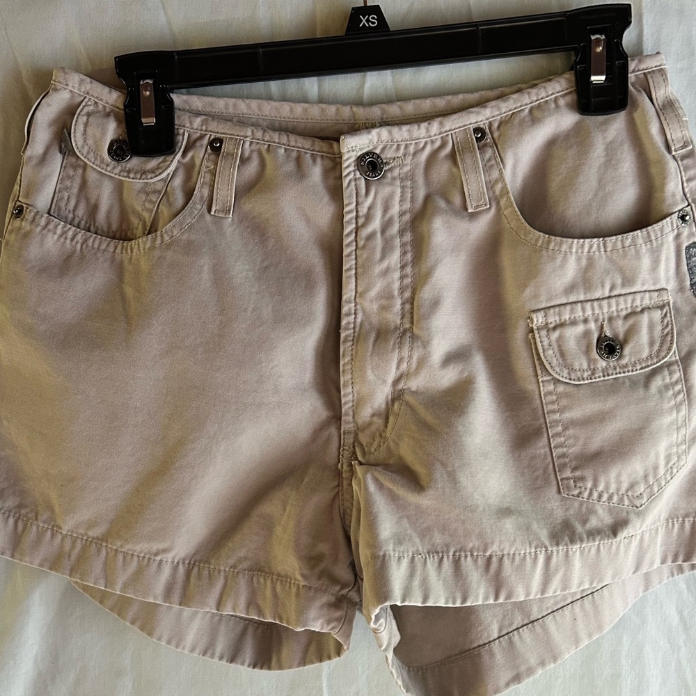 Silver Tan Cargo Shorts with Belt Loops